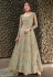 Light green net embroidered ankle length anarkali suit  1638